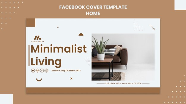 Diseño plano diseño de interiores portada de Facebook