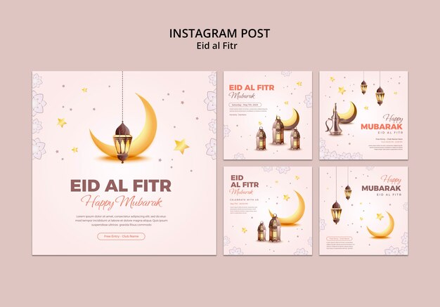 Diseño plano diseño de plantilla de eid al-fitr