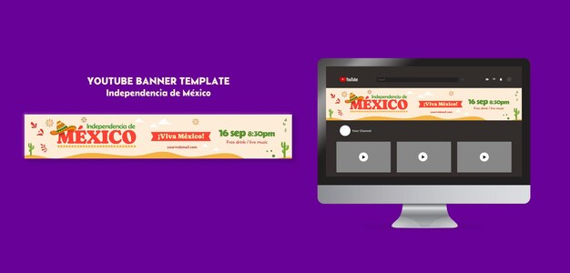 Diseño plano diseño de plantilla de independencia de méxico