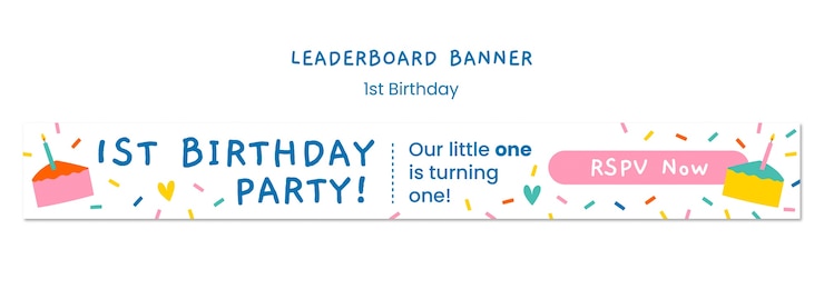 PSD gratuito diseño plano diseño de plantilla de primer cumpleaños