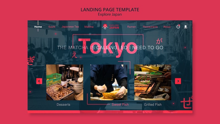 PSD gratuito diseño plano explorar plantilla de japón