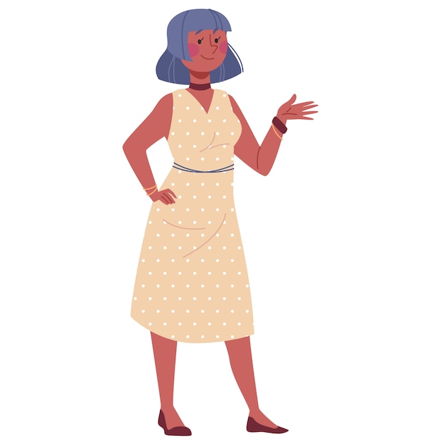 Diseño plano mujer carácter aislado