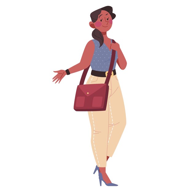 Diseño plano mujer carácter aislado