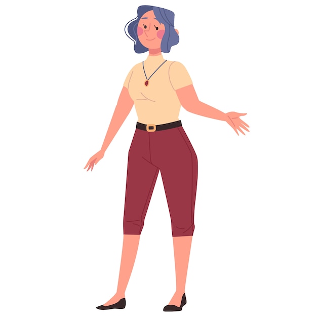 Diseño plano mujer carácter aislado