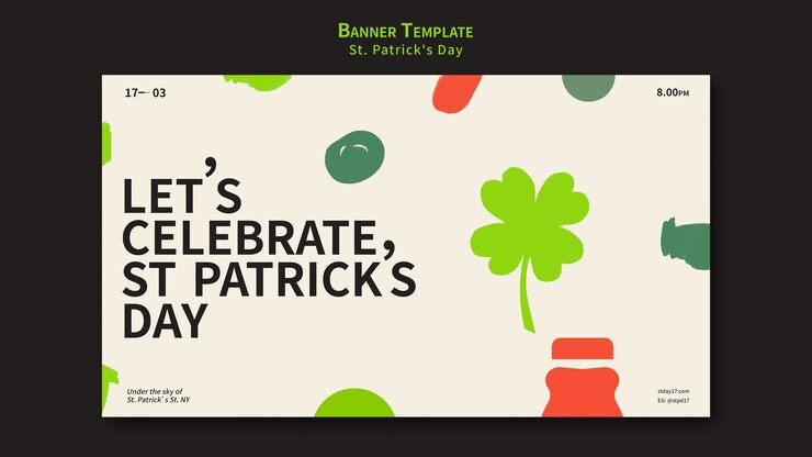 PSD gratuito diseño plano de la plantilla del día de san patricio