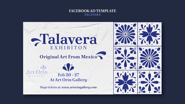 Diseño plano de la plantilla de Facebook del evento talavera