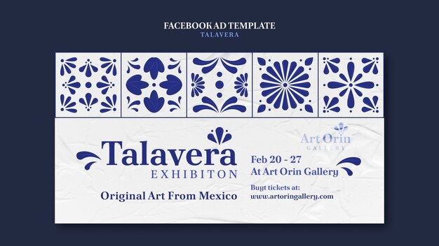 Diseño plano de la plantilla de Facebook del evento talavera