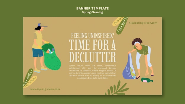 Diseño plano de plantilla de limpieza de primavera