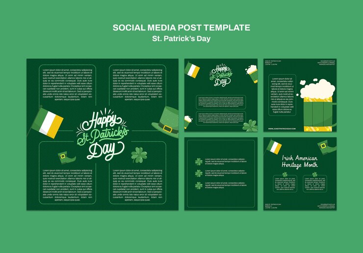 PSD gratuito diseño plano st. plantilla del día de patrick