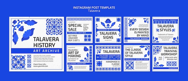 Diseño plano talavera evento publicaciones en instagram