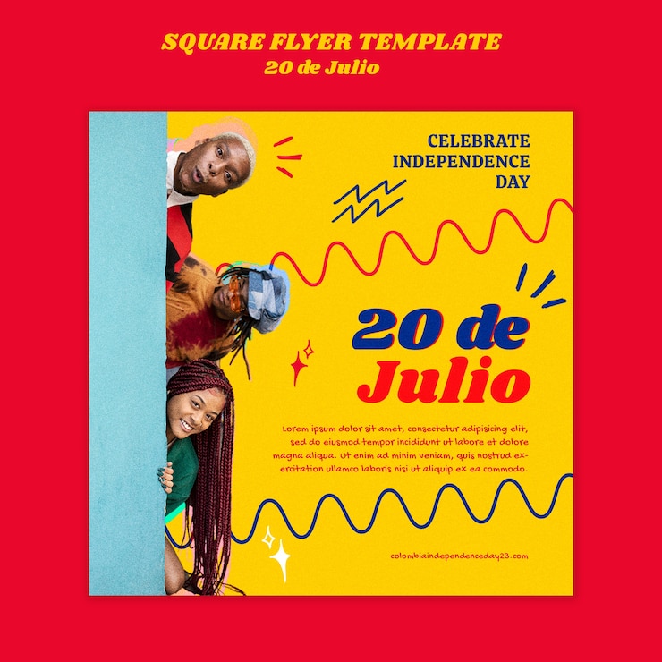 PSD gratuito diseño de plantilla de 20 de julio