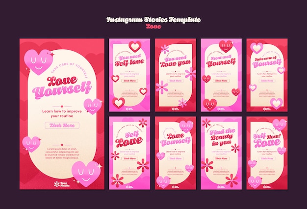 PSD gratuito diseño de plantilla de amor degradado