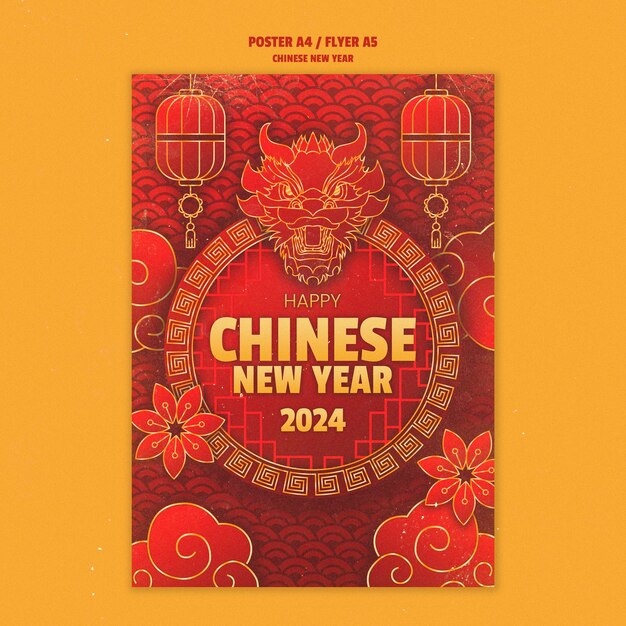 Diseño de plantilla de año nuevo chino