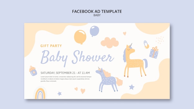 Diseño de plantilla de anuncio de facebook de baby shower