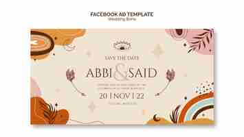 PSD gratuito diseño de plantilla de anuncio de facebook de boda