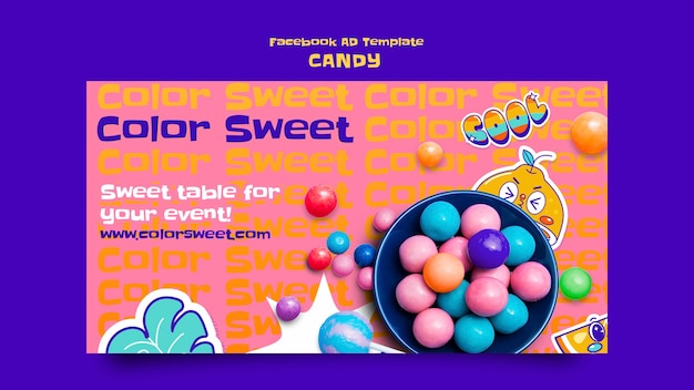 PSD gratuito diseño de plantilla de anuncio de facebook de dulces