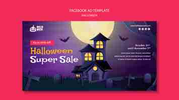 PSD gratuito diseño de plantilla de anuncio de facebook de halloween