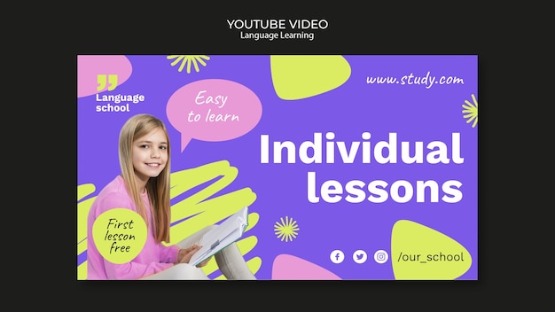 Diseño de plantilla de aprendizaje de idiomas.