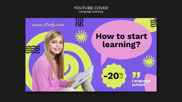 Diseño de plantilla de aprendizaje de idiomas.