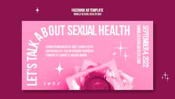 PSD gratuito diseño de plantilla de arte de anuncio de facebook de salud sexual