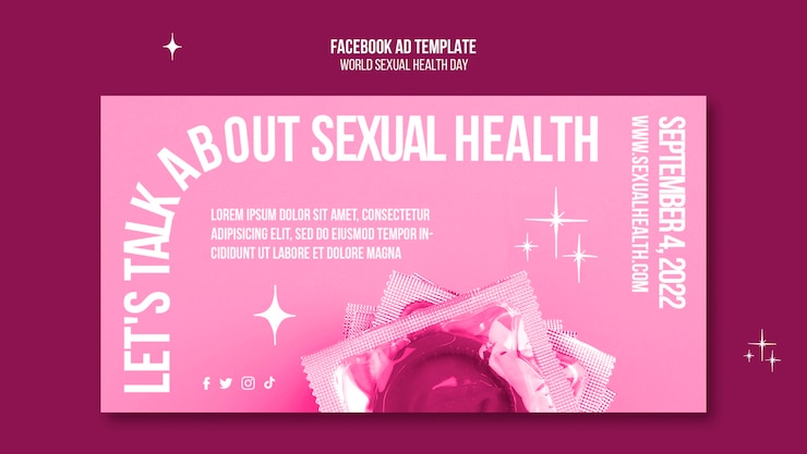 PSD gratuito diseño de plantilla de arte de anuncio de facebook de salud sexual