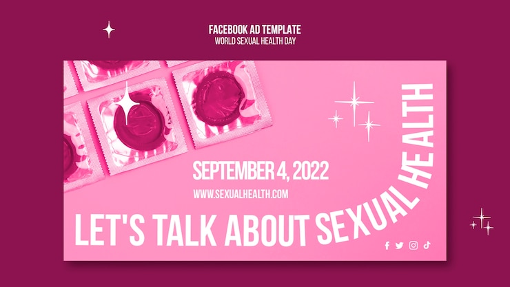 PSD gratuito diseño de plantilla de arte de anuncio de facebook de salud sexual