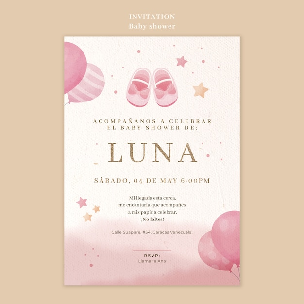 Diseño de plantilla de baby shower