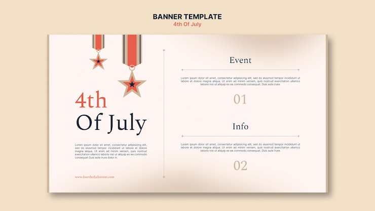 PSD gratuito diseño de plantilla de banner del 4 de julio
