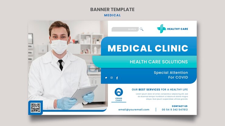 PSD gratuito diseño de plantilla de banner de atención médica