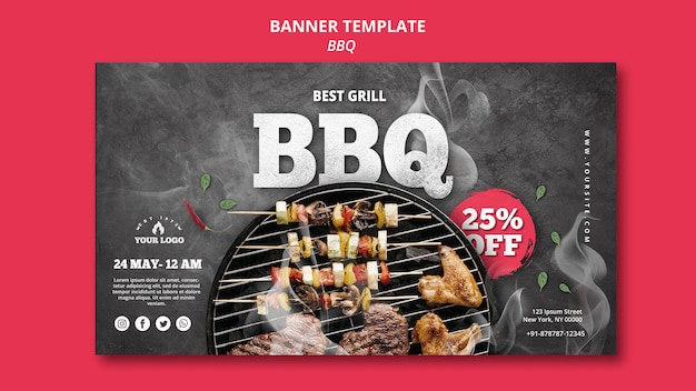 Diseño de plantilla de banner de barbacoa