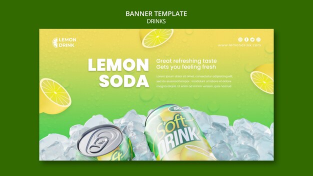 Diseño de plantilla de banner de bebida