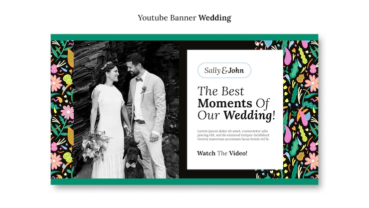 PSD gratuito diseño de plantilla de banner de boda floral