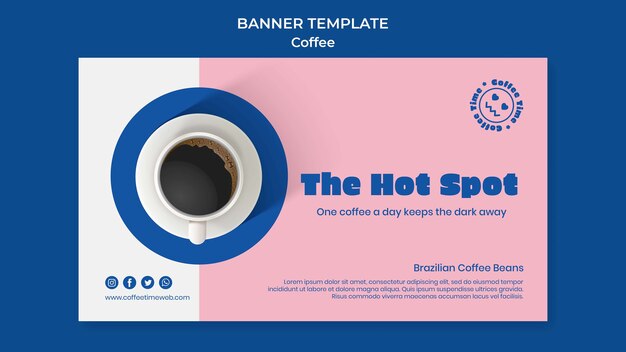 Diseño de plantilla de banner de café realista