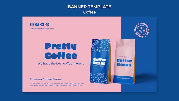PSD gratuito diseño de plantilla de banner de café realista
