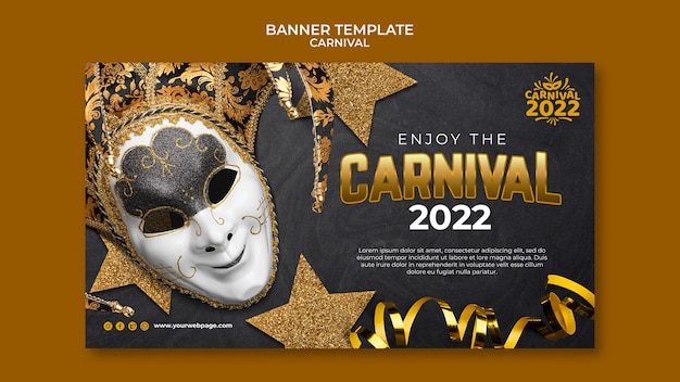 PSD gratuito diseño de plantilla de banner de carnaval realista