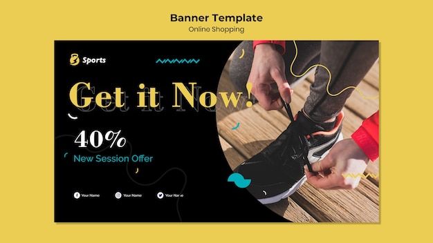 Diseño de plantilla de banner de compras en línea