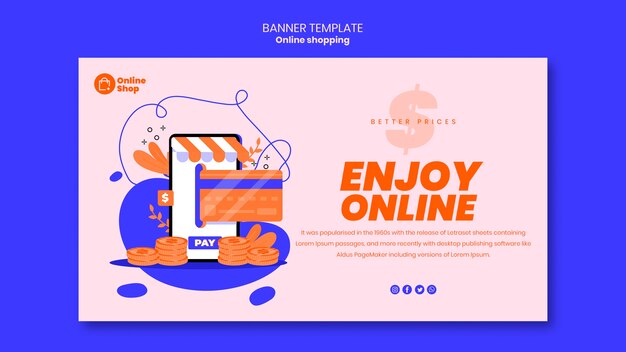 Diseño de plantilla de banner de compras en línea