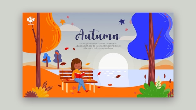 Diseño de plantilla de banner de concepto de otoño