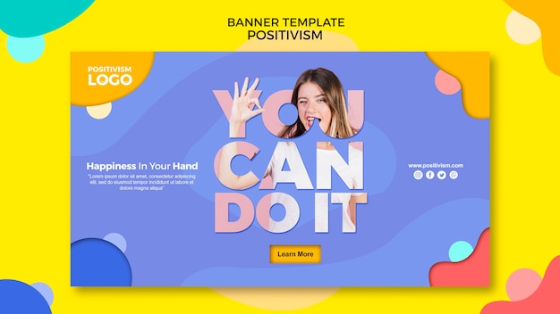 Diseño de plantilla de banner de concepto de positivismo