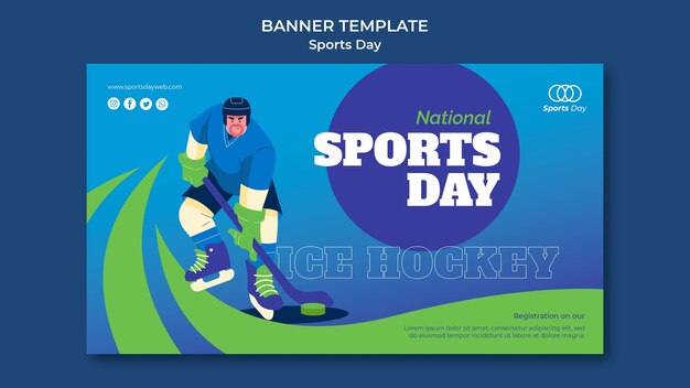 Diseño de plantilla de banner de día deportivo