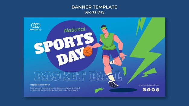 Diseño de plantilla de banner de día deportivo