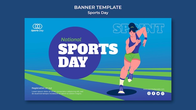 Diseño de plantilla de banner de día deportivo