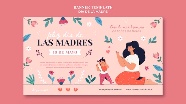 PSD gratuito diseño de plantilla de banner del día de la madre