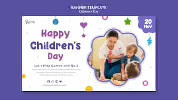 PSD gratuito diseño de plantilla de banner del día del niño