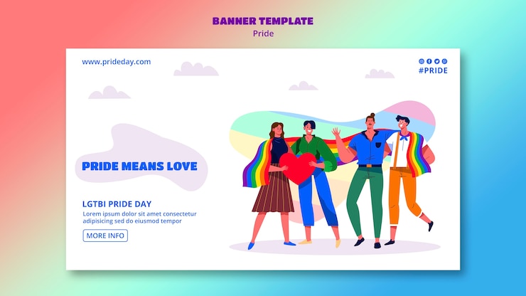 PSD gratuito diseño de plantilla de banner del día del orgullo