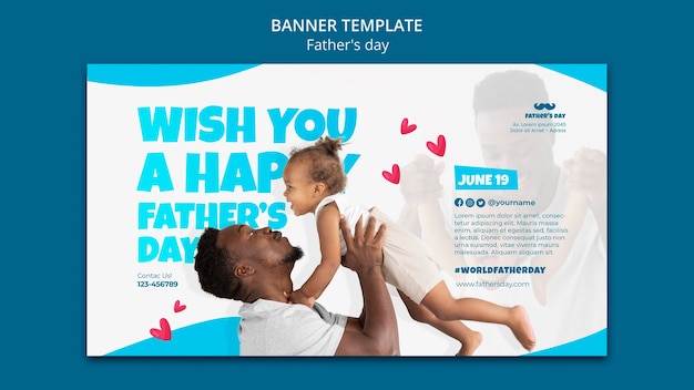 PSD gratuito diseño de plantilla de banner del día del padre