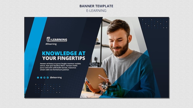 Diseño de plantilla de banner de e-learning