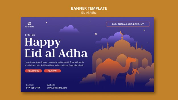 Diseño de plantilla de banner de eid al-adha