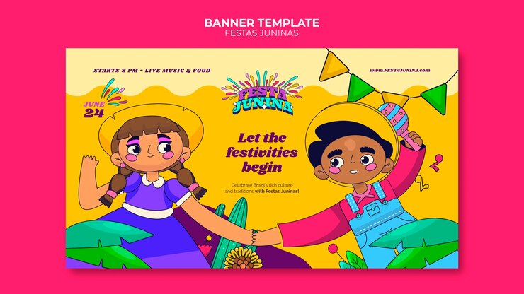 PSD gratuito diseño de plantilla de banner de fiestas juninas