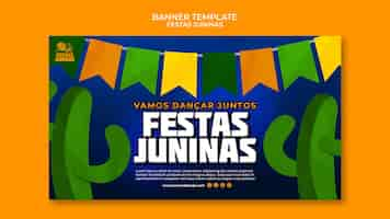 PSD gratuito diseño de plantilla de banner de fiestas juninas